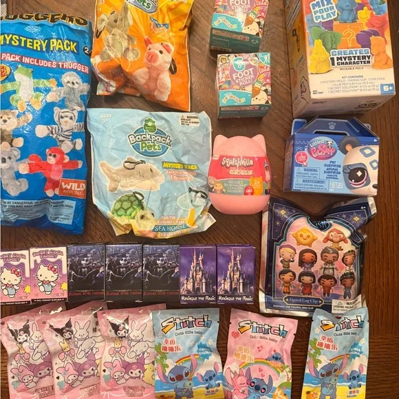 Huge lot of 22 mixed items Stocking Stuffers Blind Bags Hello Kitty, Stitch NEW - Picture 2 of 7
